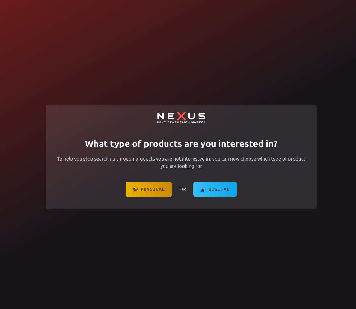 Nexus Darknet Store product listing interface